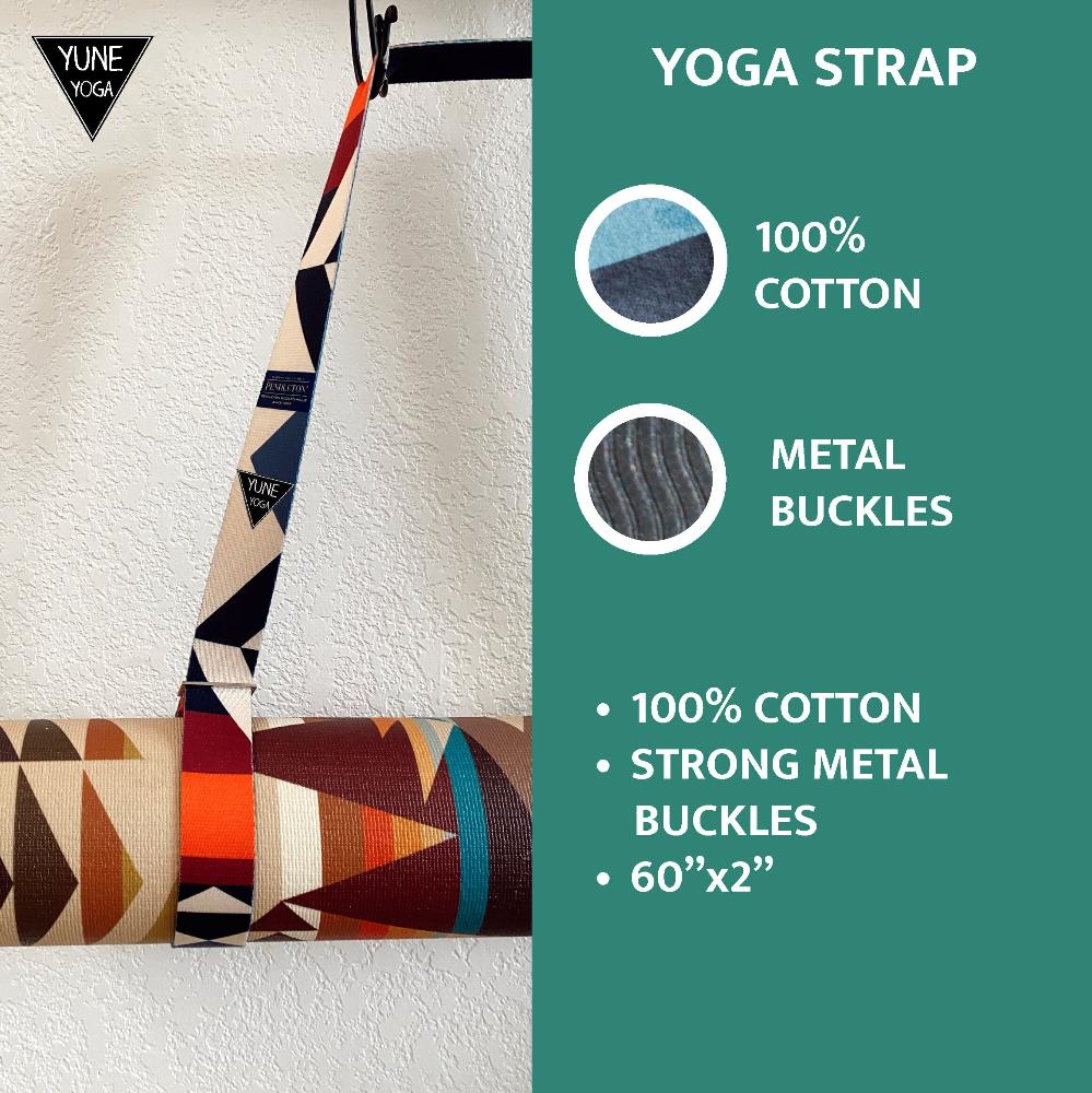 Gemini Yoga Strap – White Stretching Strap w/ Metal Buckles | Yune Yoga-2